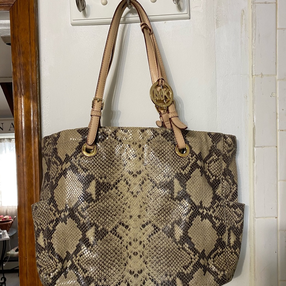 Tawny python Michael Kors handbag